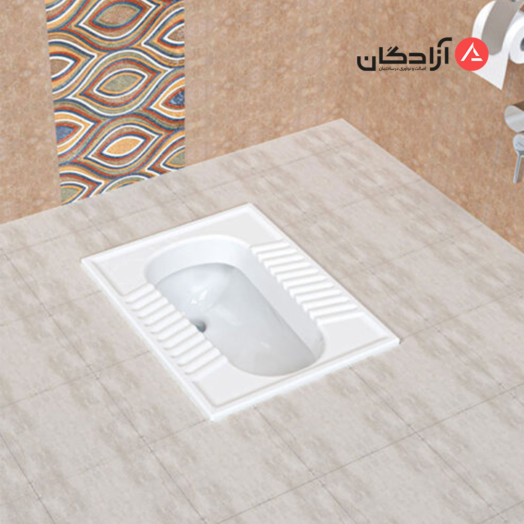 توالت ایرانی چینی کرد مدل آزالیا تخت ریم بسته-4