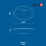 روشویی روکابینتی چینی کرد مدل ورونیکا 60-8