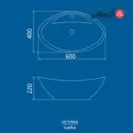 روشویی روکابینتی چینی کرد مدل ویکتوریا 60-8