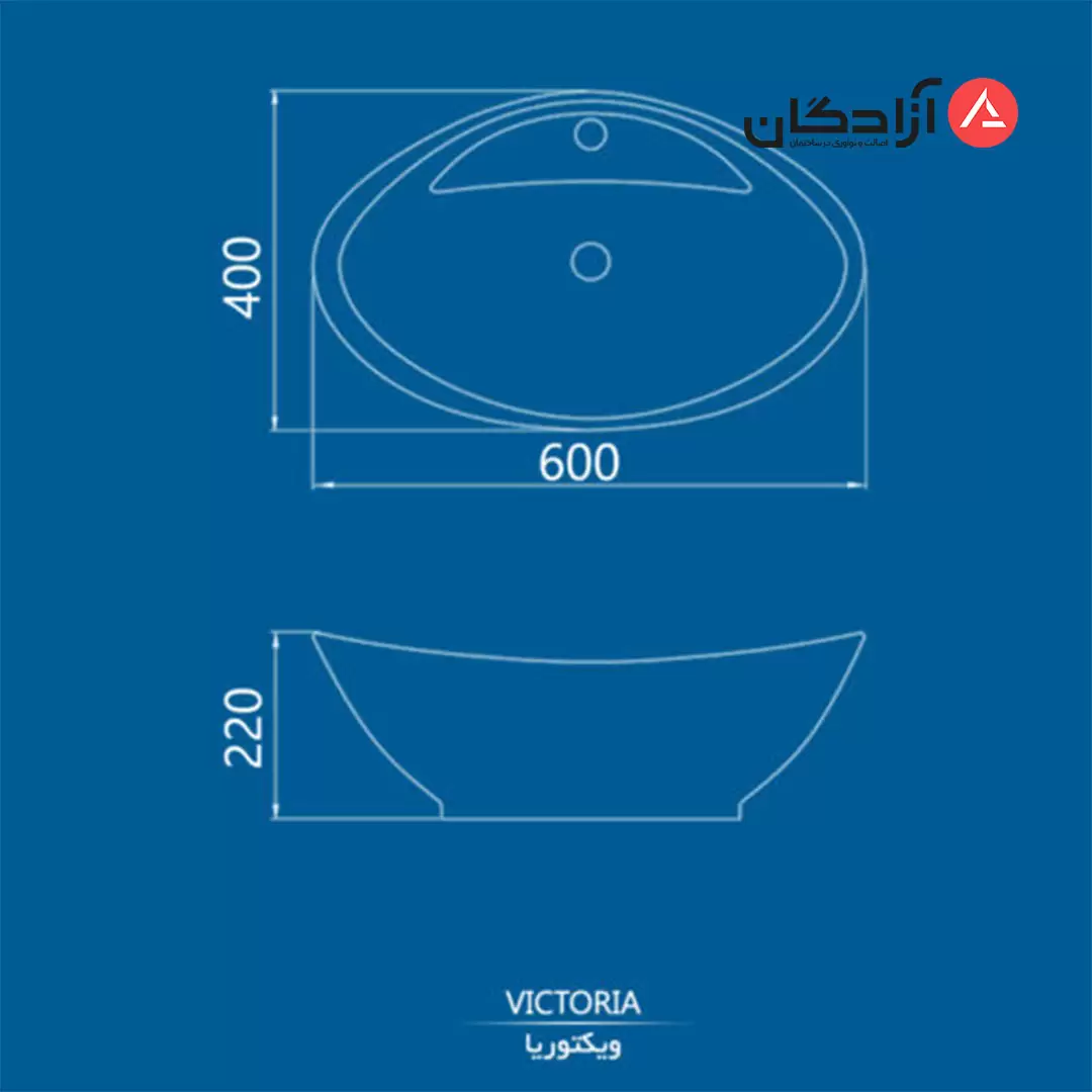 روشویی روکابینتی چینی کرد مدل ویکتوریا 60-8