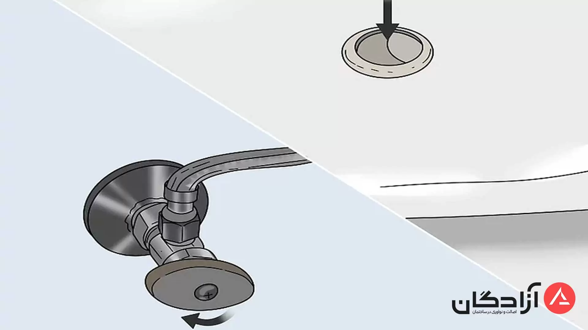 بستن شیر پیسوار توالت فرنگی