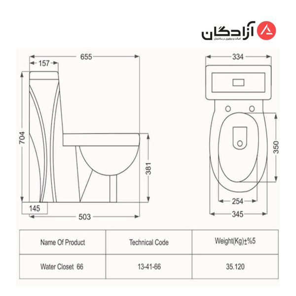 توالت فرنگی مروارید مدل دیاموند-1