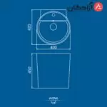 روشویی دیواری چینی کرد مدل آوینا - Image 6