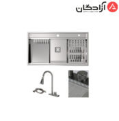 سینک دست ساز کن مدل BCN304-90 + شیر آبشاری