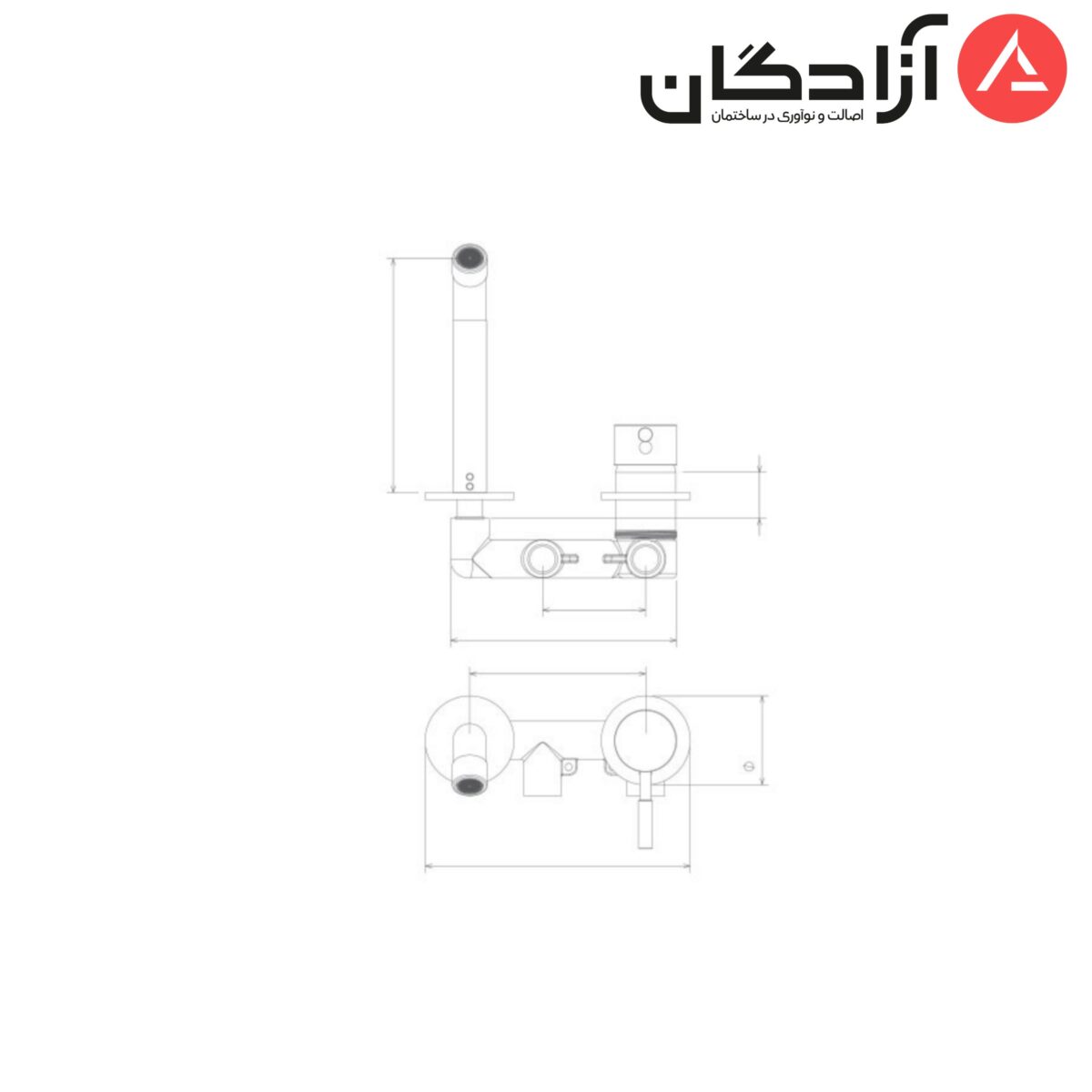 شیر روشویی دو تکه شودر مدل روگن - Image 2